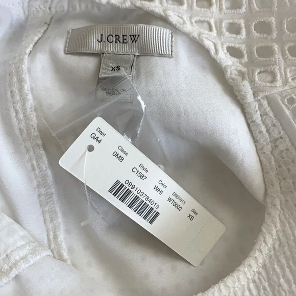 J. Crew White Square Eyelet Dress - Size Extra Small NWT - Picture 5 of 6